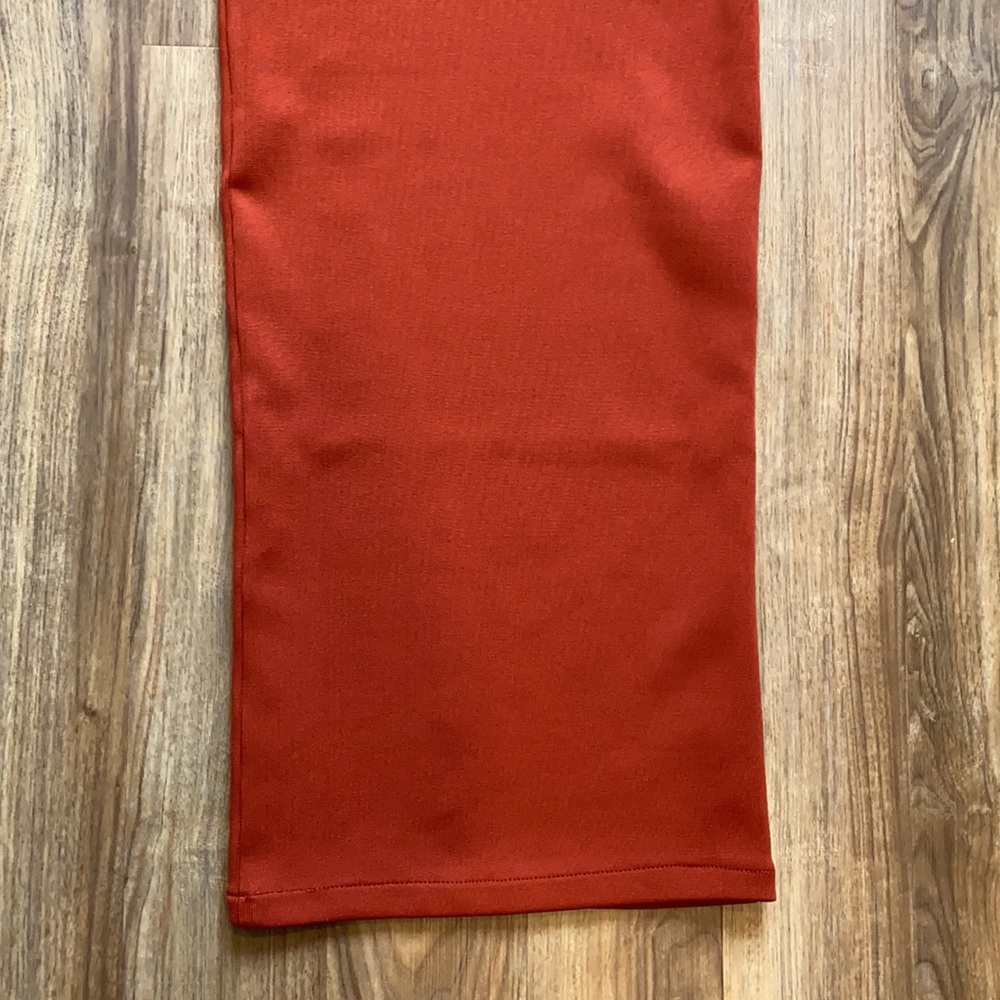 CUT OUT RUST AMBER MIDI DRESS XS - Picture 8 of 13